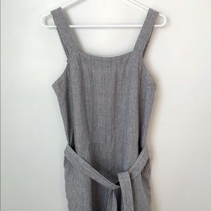 Everlane The Linen Square Neck Cropped Overall Jumpsuit